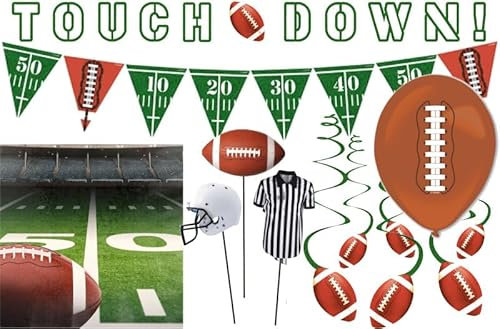 American Football Superbowl 33 Teile Party Deko Set 8 Personen Touchdown
