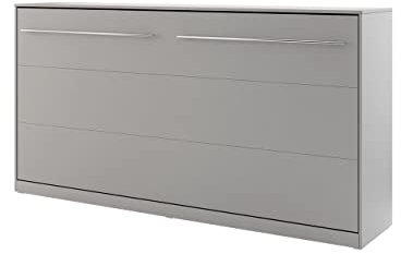 Mirjan24 Schrankbett Concept Pro II Horizontal, Wandklappbett inkl. Lattenrost, Bettschrank, Wandbett, Schrank mit integriertem Klappbett, Funktionsbett (90x200 cm, Grau)