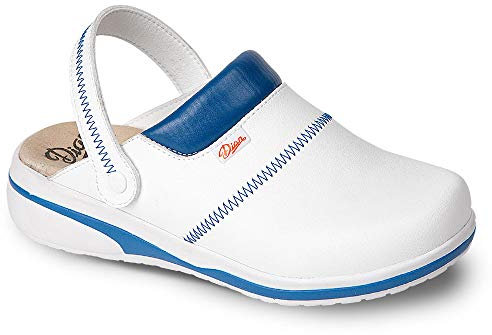 DIAN Zueco ANTIbactariano Modelo MAR Blanco-Azul Talla 37 Certificado CE EN ISO 20347 Marca
