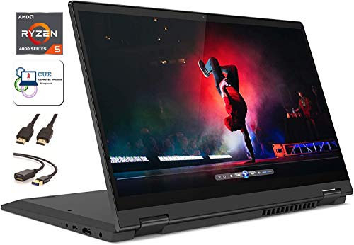 Lenovo Flex 5 Ryzen 5 4500u Ordinateur portable 14 pouces 2 en 1 convertible écran tactile FHD PC 16 Go RAM, 256 Go SSD, empreintes digitales, clavier rétroéclairé, HDMI, webcam, stylet, Windows 10 +