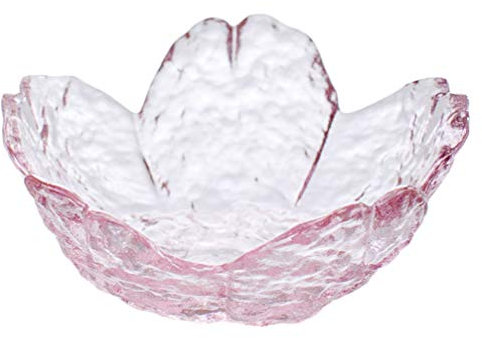 Yardwe 2 Pcs Mini Verre Fleur de Cerisier Assiette Apéritif Assiette Dessert Assiette Sushi Trempette Bol Soucoupes Bol Sauce Plat