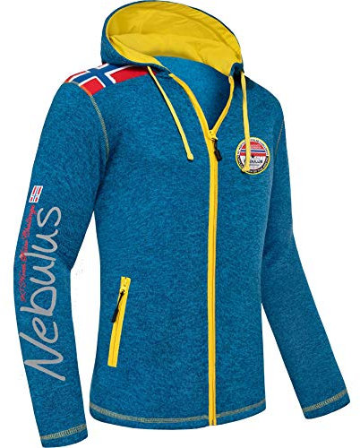 Nebulus Herren Fleecejacke NORSKA, warme Fleece Jacke, mit langem Full-Zip Reißverschluss, Malibu-gelb - L