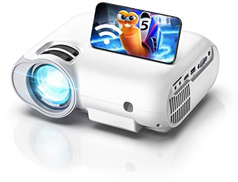 Vidéoprojecteur WiFi Bluetooth 1080P Projecteur Portable Soutien, 7500 LM Projecteur Home Cinéma 100 000 Heures Mini Projecteur sans Fil 300 avec Haut-Parleur DSP Intégré