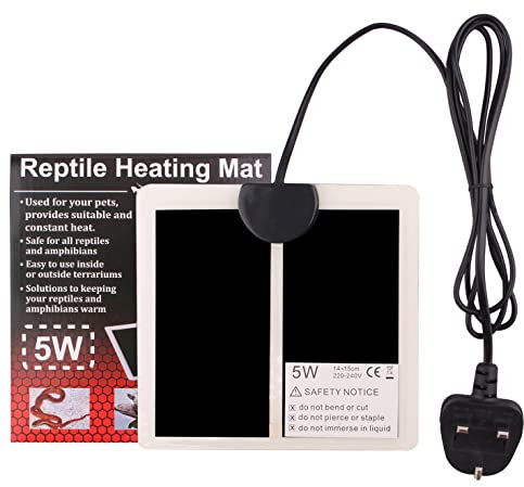 AIICIOO Reptile Heat Mats Tank Warmer - Terrarium Heated Pads Aquarium Heating Mat for Lizards Tortoise, Snakes, 5W