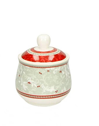 Brandani 52376 Sucrier Connubio porcelaine, diamètre 9,5 x 11 h cm, capacité 350 g, couleur rouge
