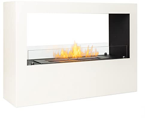 blumfeldt Fiamme Scoppi - Camino a Etanolo, Bruciatore in Acciaio Inox con 3 L di Volume, Fino a 6 h di Combustione Inodore e Senza Residui, Dispositivo di Spegnimento Integrato, Copertura, Bianco