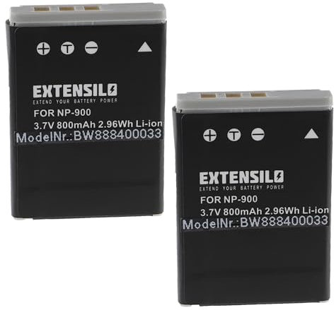 EXTENSILO 2X Akku kompatibel mit Rollei RCP-8325XS, X-8 compact Kamera (800mAh, 3,7V, Li-Ion)