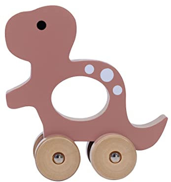 Kindsgut Schiebetier Dino aus Holz, Lernspielzeug für Kleinkinder zum Schieben, hochwertige Qualität in dezenten Farben für Spielspaß, schönes Geschenk, T-Rex