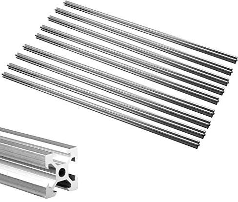 JiGiU 9 Stück 1000mm Aluminiumprofil Extrusions 2020 V-Slot Europäischer Standard Norm Eloxierte schwarze Linearschiene Aluprofil 39,4Zoll für 3D-Drucker DIY CNC-Maschinen (Silber)