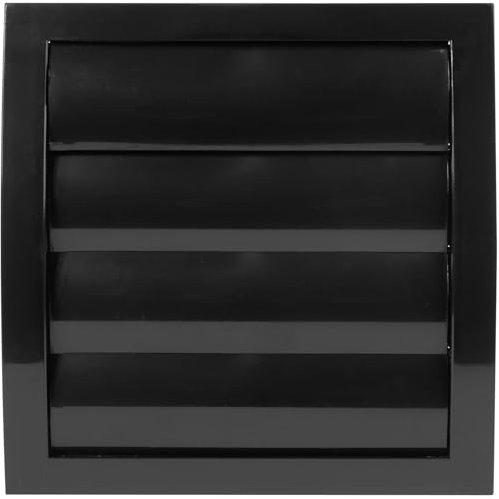 Vent Systems Ø150 mm / 6 Inch - Black Air Vent Plastic Cover - Louvered Outdoor Opening Flap Vent Built - in Pest Guard Screen HVAC for Home Improvement