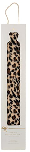 Aroma Home Long 2 Litre Hot Water Bottle with Removable Cover - Faux Fur Leopard Print