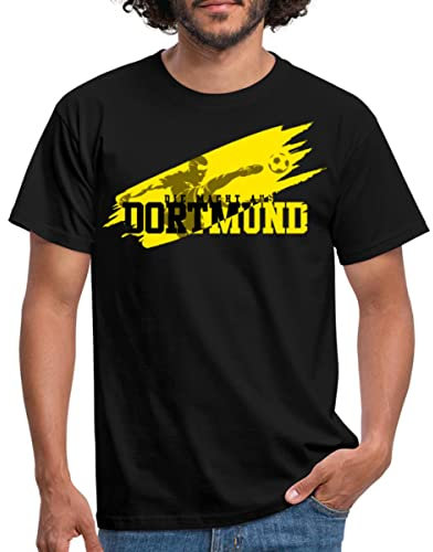 Spreadshirt Die Macht Aus Dortmund Schwarz-Gelb Fußball Fan Männer T-Shirt, 4XL, Schwarz