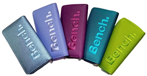 Bench Damen Geldbörse Große XXL Portemonnaie Brieftasche Reißverschluss Clutch, Farbe:Hellblau