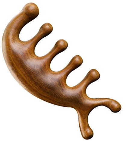 1PCS Holz-Haarkamm,Mehrzweck-Kopfhaut-Gua-Sha-Kamm,für Männer und Frauen,Kopfpflege,Entspannung,Akupunktmassage