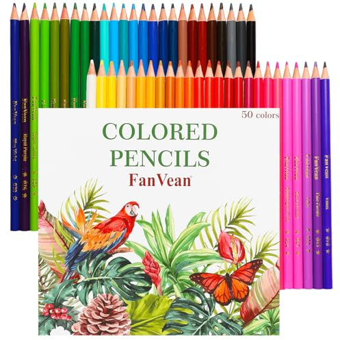 Colouring Pencils Set for Adults and Kids,Coloured Pencil Crayons for Children 50 Count