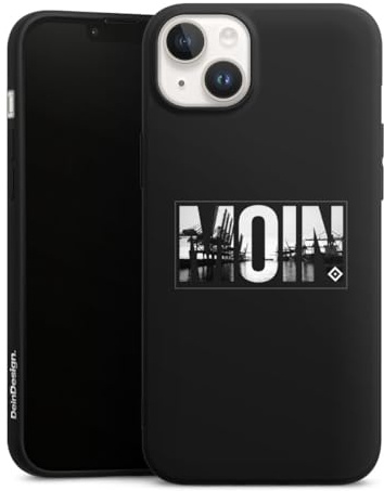 Premium Silikon Hülle kompatibel mit Apple iPhone 14 Handyhülle schwarz Case Offizielles Lizenzprodukt Hamburger SV HSV