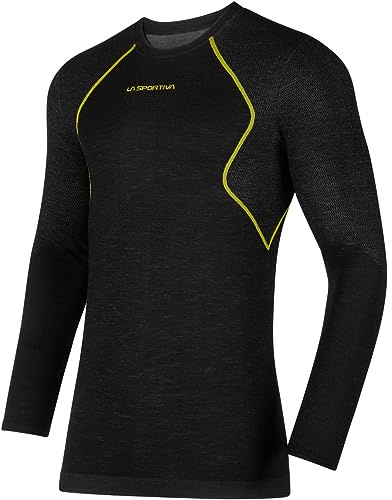 LA SPORTIVA Herren Wool 40 Aero Longsleeve, black-yellow, S
