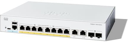 Cisco Catalyst 1300-8FP-2G Managed Switch, 8 porte GE, Full PoE, 2 porte combinate 1GE, protezione limitata a vita (C1300-8FP-2G)