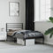 Annlera Bettgestell mit Kopfteil Metall Schwarz 100x200 cm Bettgestell Bed Frame Bettrahmen Metallbett Jugendbett