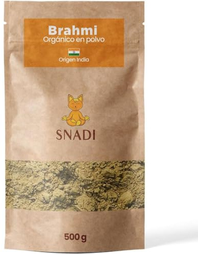 Snadi - Organisches Brahmi Pulver 100%, 500g | Echt aus Indien | Für DIY Kosmetik | Doypack Beutel | Ghassoul Ton, Pflanzliche Kapseln, Bacopa Monnieri