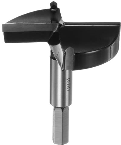 QUARKZMAN Barrena Forstner de 80mm (3-5/32) de Carburo de Tungsteno para Madera, Cortador de Abridor de Agujeros para Bisagras, Perforación de Carpintería, Color Negro
