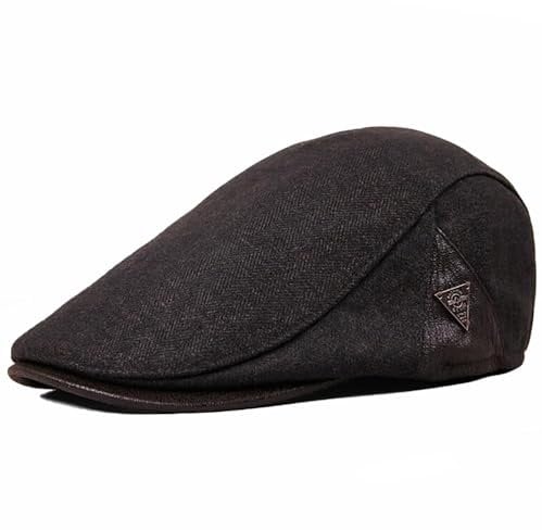 Schiebermütze Herren Schirmmützen Baskenmütze Newsboy Beret Hut,Flatmütze Baumwolle 1920 Stil Einstellbare Cabbie Gatsby Barett Cap