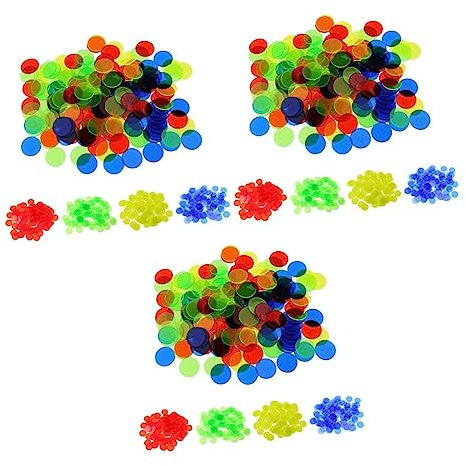 ibasenice 600 Piezas Colores Transparentes Accesorios Color Mezclado Juego De Fichas De Bingo Clasificación Cuentas Dispersas Fichas De Monedas De Juego Moneda del Juego