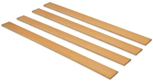 EVERGREENWEB - Kit 4 Doghe Letto in Legno RINFORZATE, lunghezza 159cm larghezza 6,4cm spessore 0,8cm misura STANDARD Listelli di ricambio in Faggio Multistrato ECOLOGICO per tutte le Reti Matrimoniali
