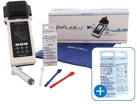 Water-i.d. WATER TESTING EQUIPMENT PoolLab 2.0 elektr. Pooltester + gratis Nachfüllpack