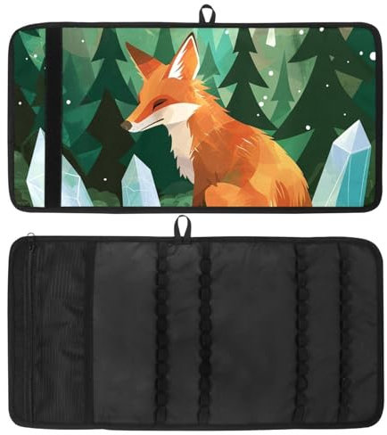 WOSHJIUK Federmäppchen,Ästhetisches Federmäppchen,Wald Cartoon Fuchs,Stiftetui
