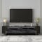 HOMIDEA ANGEL Set Soggiorno - Parete Attrezzata - Mobile TV Porta Un Design Moderno (Marmo Nero)