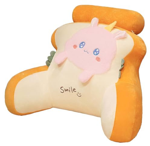 Bettauflage, Lesekissen, Rückenstützkissen mit Armlehnen und Nackenrolle, Bettkissen zum Sitzen im Bett zum Lesen, Fernsehen im Bett, Boden oder Sofa, Einhorn-S