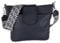 MIRROSI® Umhängetasche Damen, Echtleder, Made in Italy, BOHO Style30x24,50x9cm (BXHXT) viel Stauraum, Handtasche, Brusttasche, Crossbody Bag (1 Tasche & 2 Gurte) (Navy (Netz))