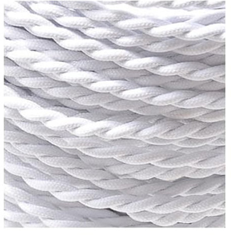Pangyoo Filo elettrico Cavo intrecciato in tessuto intrecciato a 3 fili, linea leggera fai-da-te vintage a 2 fili, cavo tessile intrecciato bianco, cavo elettrico for illuminazione flessibile (Size :