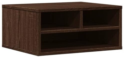 vidaXL Druckerständer, Druckertisch mit Stauraum, Druckerregal für Büro Arbeitszimmer, Druckerhalter Beistelltisch, Braun Eichen-Optik Holzwerkstoff