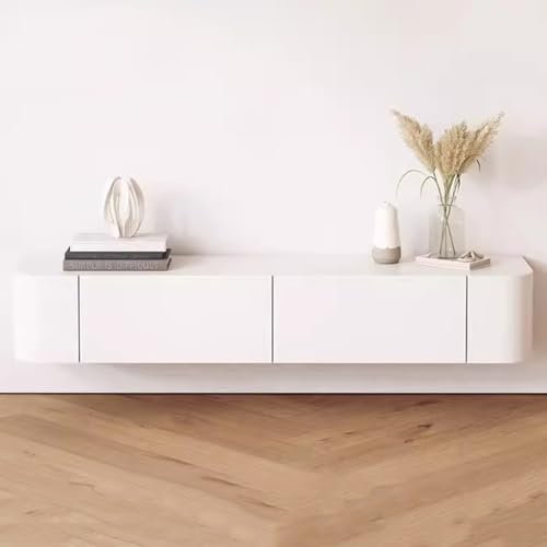 Floating TV Stand 120cm Wall Mounted TV Cabinet Floating Shelves With Door Large Storage TV Bench For Living Room & Office