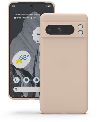YATWIN Coque pour Google Pixel 8 Pro, Housse en Silicone Doux avec Découpes Précises pour Caméra, Design Ultra Mince, Protection 360° à Bords Surélevés - Rose Pâle