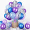 Luftballons Frozen, 60 Stück 12'' Frozen Helium Ballon Pastell Blau Hell Lila Metallic Silber mit Schneeflocke Konfetti Transparent Latex Ballon für Geburtstag Deko Winterparty Hochzeit Elsa Dekoraion