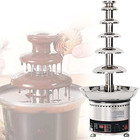 XCSCUK Olla Caliente para Fuente de Chocolate, máquina eléctrica para derretir Chocolate, Adecuada para restaurantes, bufés (6Tier)