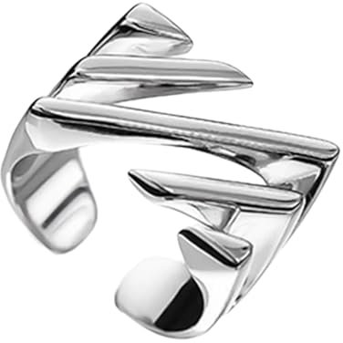 Modische Unregelmäßige Geometrische Ringe Öffnen Schmuck Quadratische Hohlringe Markanten Schrägen Linien