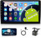 Hodozzy Android 2 DIN Radio de Coche con Navegación GPS, Pantalla Táctil de 9 Pulgadas con Mirrorlink para Android/iOS,Pantalla Multimedia para Coche 2 DIN Bluetooth WiFi Radio FM + Cámara