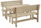 iWerk® – Gartengarnitur aus Holz | Set bestehend aus Gartentisch & Bänken mit Lehne | Hochwertige Sitzgarnitur für den Garten | PEFC-zertifizierte Gartenmöbel für Draußen (Grau)