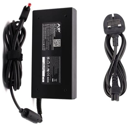 Gaming Laptop 180W AC Adapter Compatible with Acer Aspire 7 A715-72, A715-72G, A717-71, A717-71G, Aspire 7 A715-75G Notebook Charger with UK Power Cord 5.5mm *1.7mm Pin Size