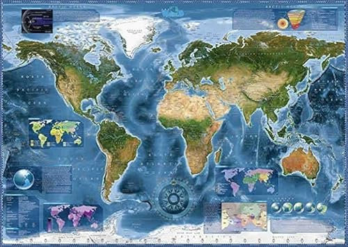 Weltkarte - Puzzle Für Erwachsene, 8000 Teile, Heimdekoration, Geburtstagsparty, Geschenk, Spielzeug Für Männer, Frauen Und Ältere Menschen