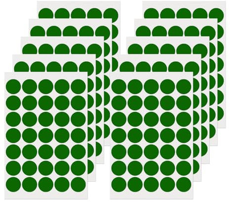 FINDAT Klebepunkt Etiketten 25 mm Rund Kleine Wasserfeste Markierungspunkte Selbstklebende Aufkleber zum Beschriften für Büro Haus Schule DIY 350 Stück Grün