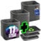 HOMEGROW24 Lot de pots de plantes, avec et sans soucoupes, en feutre, carrés, de 11 l chacun, pour la culture et la culture des plantes