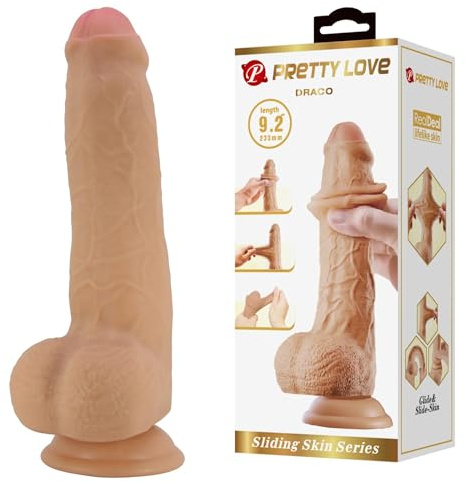 Pretty Love – Draco – Sliding realistic Dildo, Nude, Ø 4,3 cm
