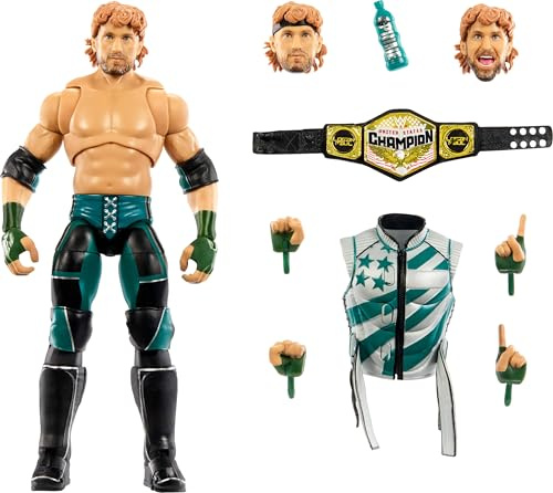Mattel WWE Ultimate Edition 6 Logan Paul Action Figure and Accessories Set, Collectible with Interchangeable Heads and Hands, 30 Points of Articulation