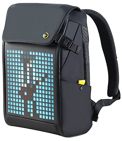 KEhtu Pixel-Rucksack, 15-Zoll-Pixel-Art-Animations-Moderucksack Mit App-Steuerung Und Bearbeitbarem LED-Bildschirm, Integrierte 8 Retro-Minispiele, Einzigartiges Geschenk Für Männer Und Frauen