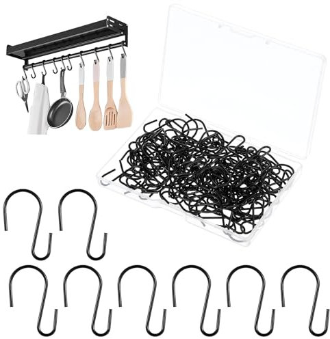 CIATBYYJ 100Pcs Mini S Hooks for Hanging 1 Inch S Shaped Hook Steel Metal Shook Ornament Hooks Wire Hook for Hanging Plants Jewelry Keychain